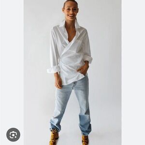 Wear Cisco blue patterned Wrap Blouse